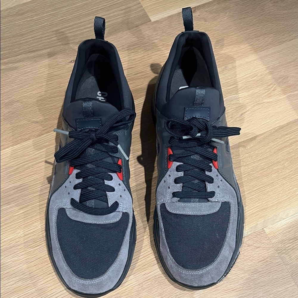Camper Black and Gray Sneakers with Red Accents